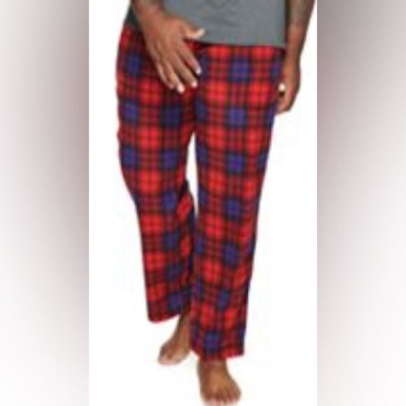 New! Microfleece Sleep Pants Holiday Red Blue Pajamas Soft Cozy NWT Sonoma 1XB - Picture 1 of 5